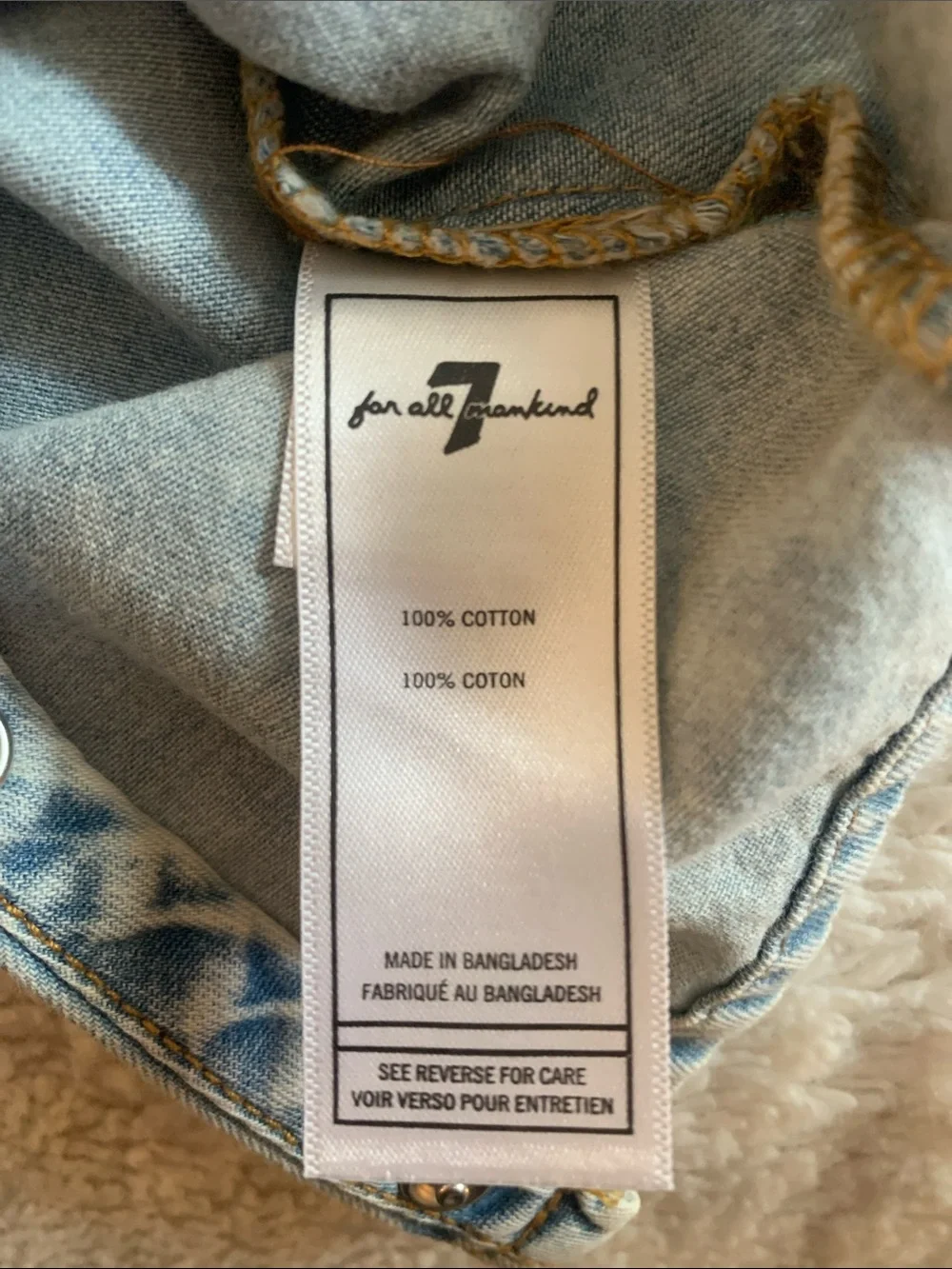 NWT 7 For All Mankind Cotton Denim Romper 12M Baby Girl